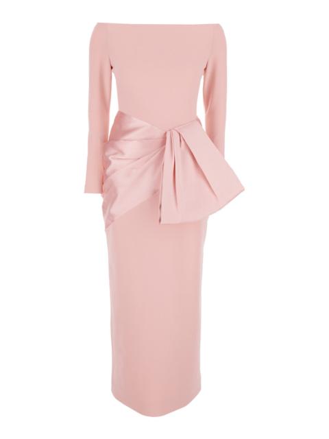 SOLACE LONDON Solace London Women Rhianne Midaxi Dress - Pink - Long Dress With V-Neck And Long Sleeves - In Tech 