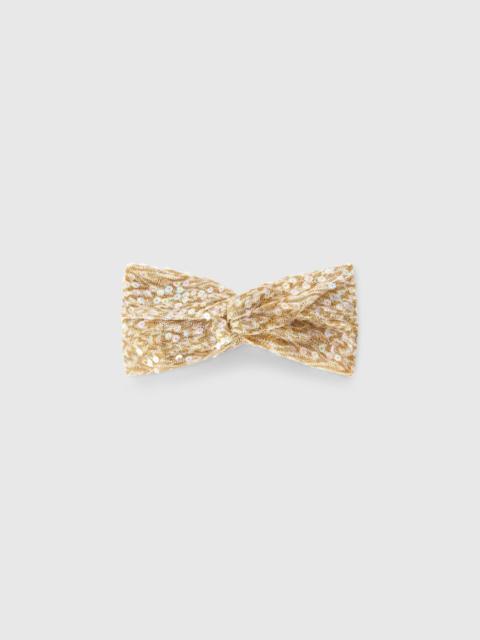 Missoni Missoni Headband In Lamé Viscose With Lace Pattern And Sequins in Gold& White at Nordstrom