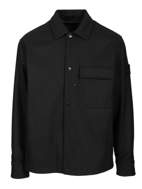 Stone Island Wool Blend Overshirt Shirts Blue