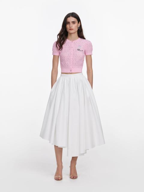 self-portrait Pink Pointelle Knit Top