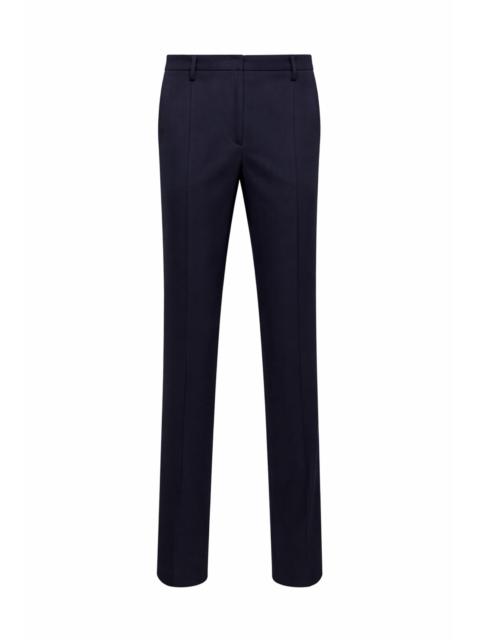 Prada Prada Abbigliamento Women Blue Cotton Chino Straight Trousers