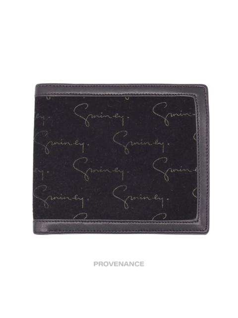 Givenchy Givenchy Script Bifold Wallet - Black Suede