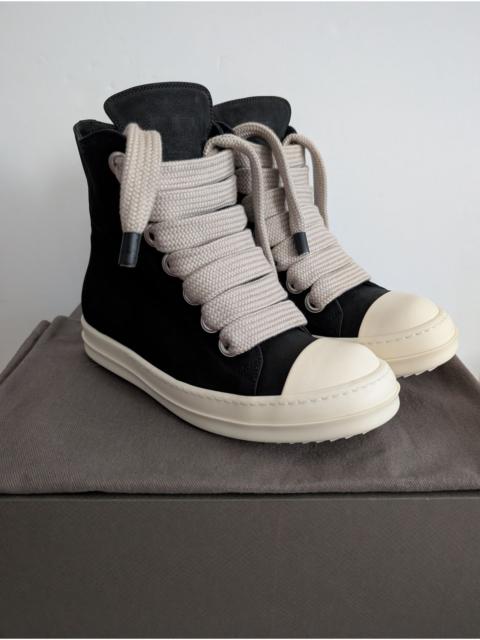 Rick Owens 💥SAMPLE NUBUCK JUMBO LACE LEATHER RAMONES HIGH SNEAKERS 41