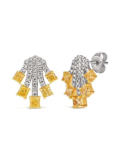 Other Designers Le Vian Ladies Sunny Yellow Diamonds Earrings set in P14 Two Tone Gold