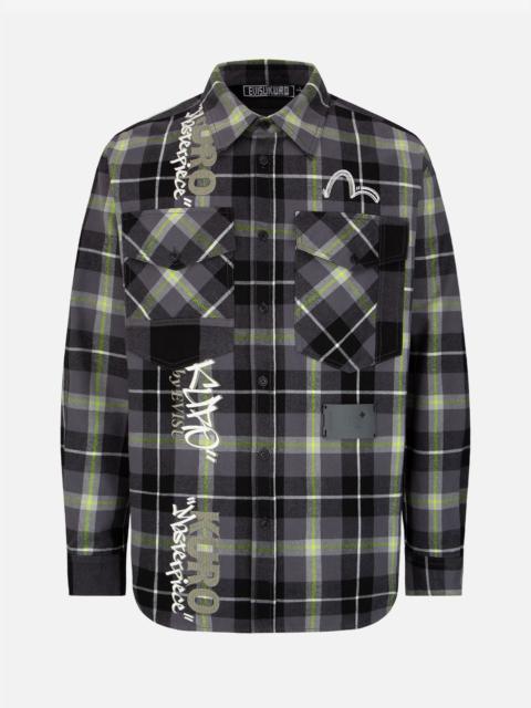 EVISU Contrast Pockets Plaid Flannel Shirt