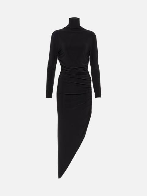 NORMA KAMALI Turtleneck draped jersey maxi dress