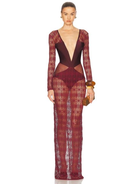 PatBO X Camila Coelho Long Sleeve Maxi Dress