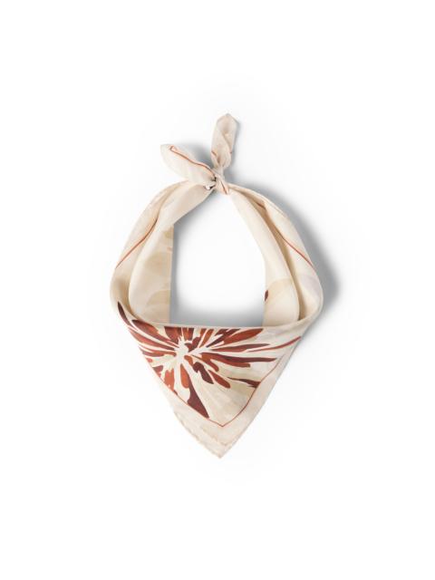Brunello Cucinelli Brunello Cucinelli Bloom print pongee foulard in Beige at Nordstrom