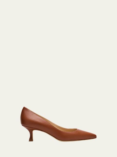 Manolo Blahnik Srila Leather Low Pumps