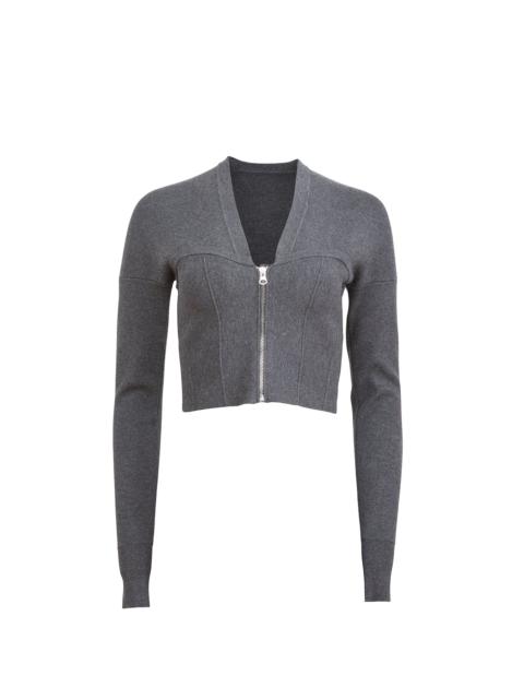 Fleur du Mal Knit Zip Bustier Cardigan