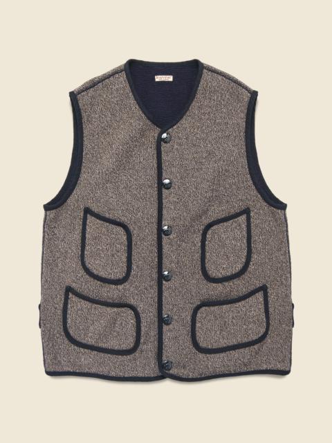 Kapital Beach Knit Sweater Vest - Charcoal