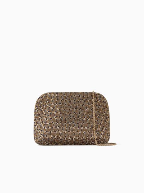 GIORGIO ARMANI LA PRIMA SATIN AND MULTICOLOURED RHINESTONE CLUTCH BAG