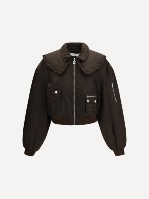 GANNI Duchesse Nylon Bomber Jacket