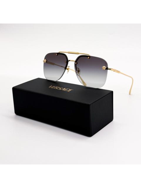 VERSACE New Verasce VE2296 100284 Unisex Gold Gray Pilot Frame Unise