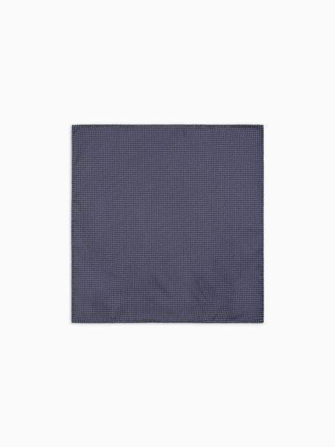 GIORGIO ARMANI GEOMETRIC SILK JACQUARD POCKET SQUARE