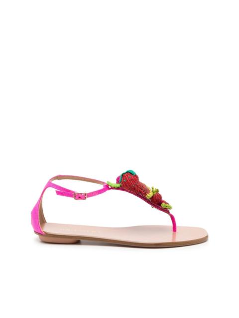 AQUAZZURA Strawberry Punch woven-embellished sandals