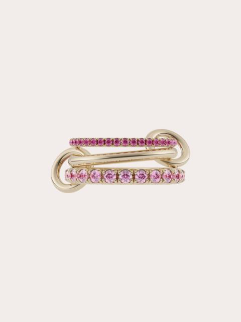 Spinelli Kilcollin Norah 18K Gold Pink Sapphire Linked Rings