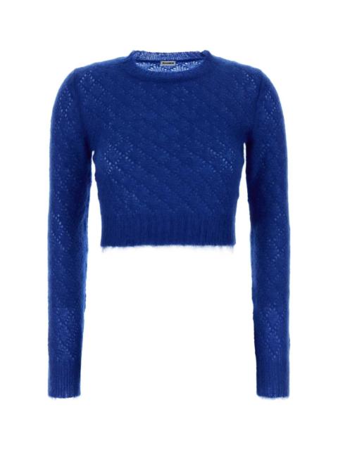 Jil Sander Jil Sander Women Blue Mohair Blend Sweater