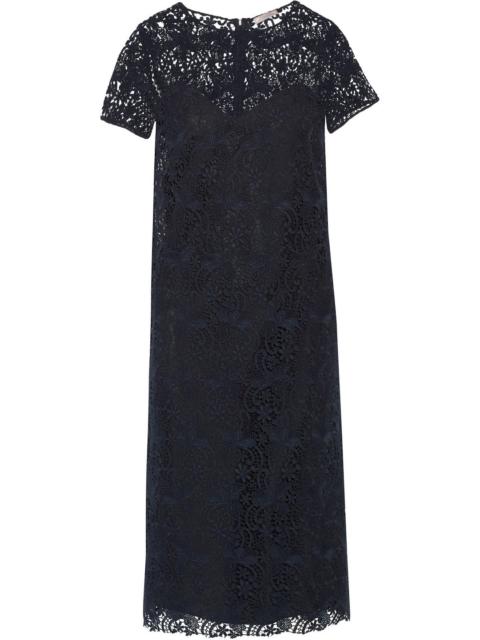 NINA RICCI Cotton-blend lace midi dress