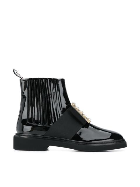 Roger Vivier Viv Rangers patent leather boots
