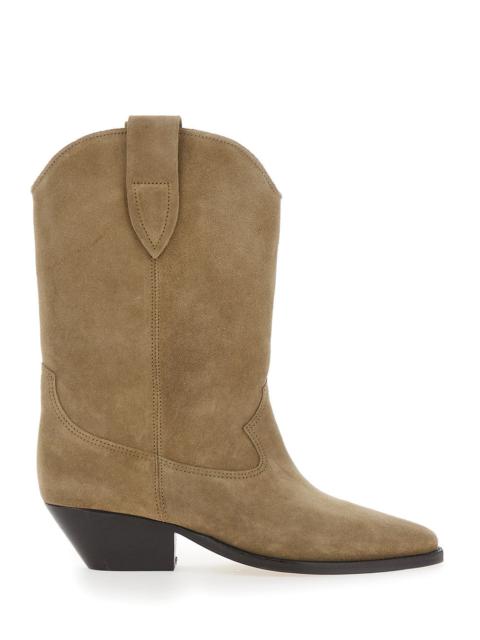 Isabel Marant Women 'Duerto' Beige Western Style Boots In Suede Woman Isabel Marant