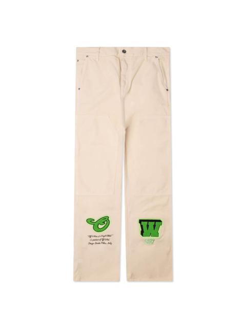 Off-White VARS HAMMER DENIM FLARE CARPE - WHITE/GREEN