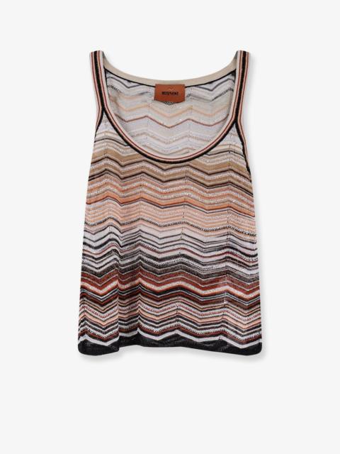Missoni Missoni Women Viscose Tank Top With Laminated Chevron Pattern