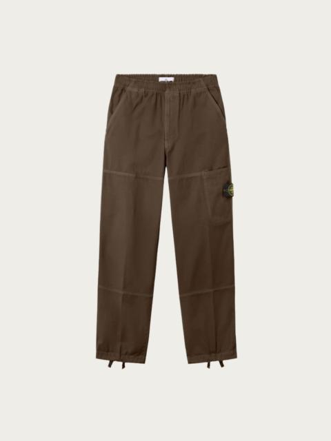 Stone Island Organic Cotton Panama "Old" Effect Wide Cargos - Earth of Shadow