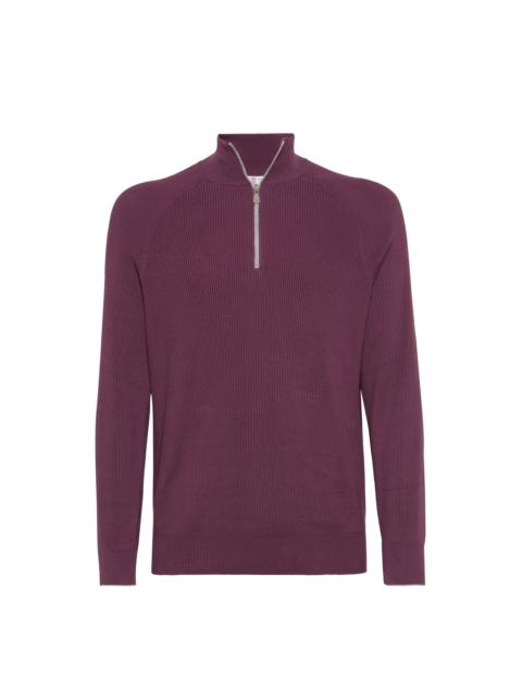 Brunello Cucinelli Brunello Cucinelli Cotton sweater in Burgundy at Nordstrom