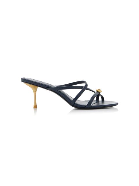 Cult Gaia Valeska Leather Sandals navy