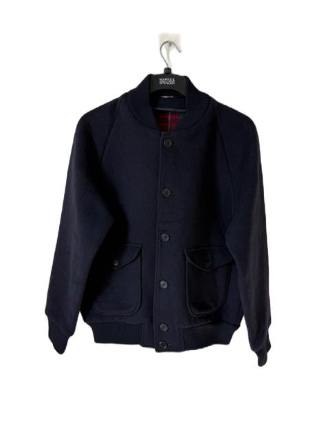 Other Designers BARACUTA BLUE WOOL CASUAL JACKET, TARTAN SKIN INSIDE