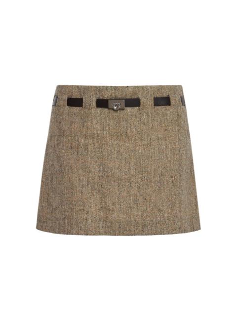 FERRAGAMO Belted Linen Mini Skirt neutral