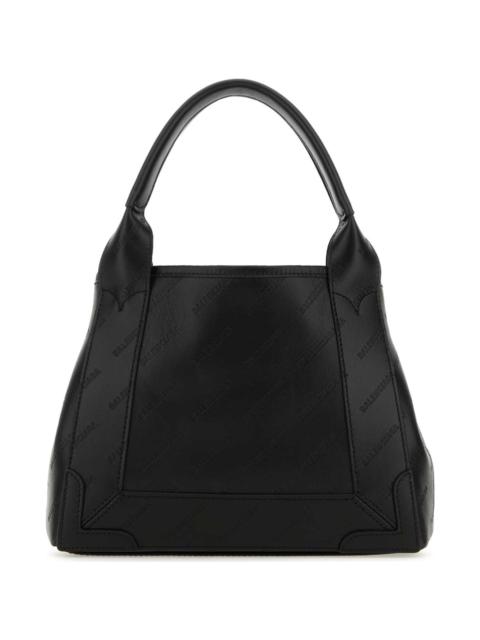 BALENCIAGA Black Leather Cabas Navy Xs Handbag