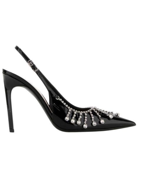 GUCCI Guinevere 105mm Patent Leather Slingback Pumps