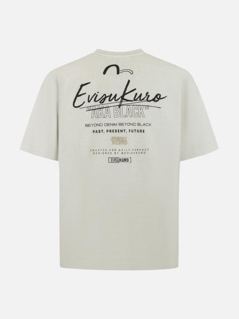 EVISU Seagull Embroidery and Logo Print Oversized T-shirt