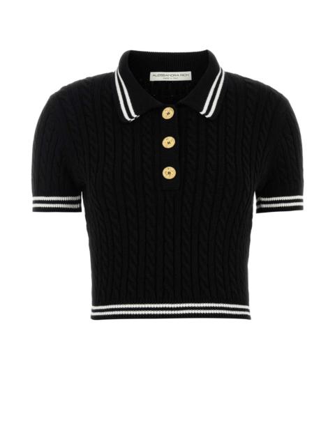Alessandra Rich Alessandra Rich Women Black Cotton Polo Shirt