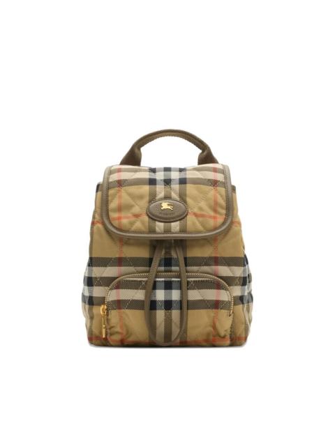 Burberry Burberry Embroidered Canvas Mini Horseshoe Backpack
