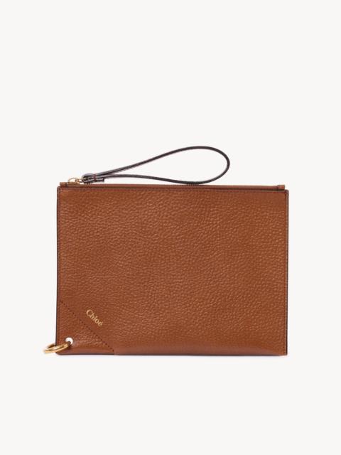 Chloé CHLOÉ SPIN ZIPPED POUCH IN GRAINED LEATHER
