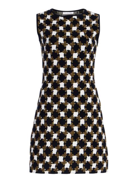 Oscar de la Renta Knit Velvet Jacquard Mini Dress multi