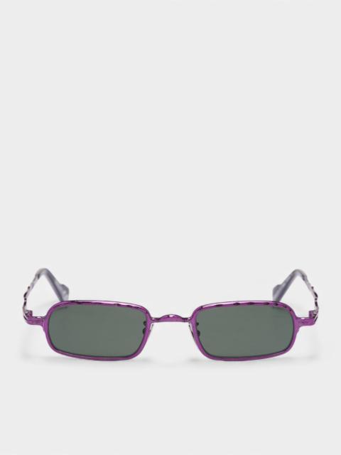 Kuboraum Z18 Red Rectangular Metal Sunglasses