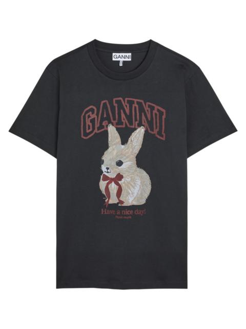 GANNI Ganni Printed Cotton T-shirt