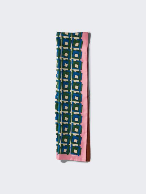Miu Miu Twill Geometrico Scarf Rosa And Alloro