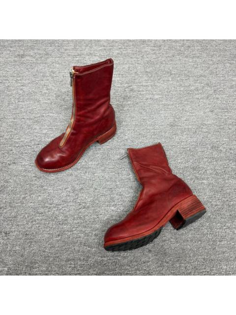 Guidi Guidi PL2 front zip red leather shoes