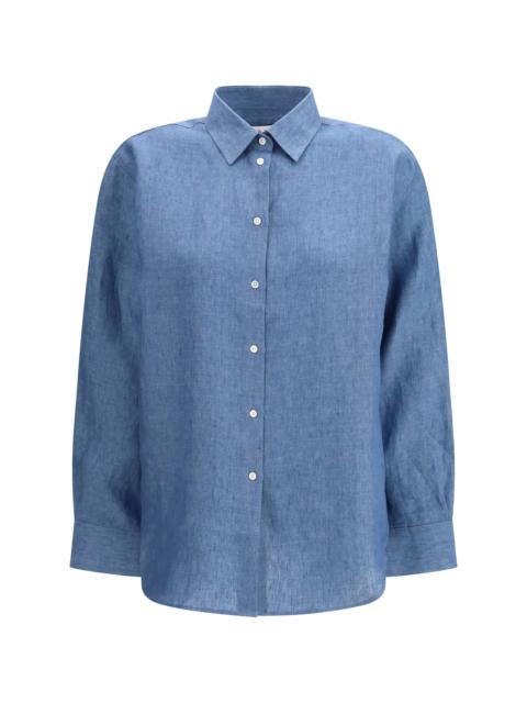 RÓHE Rohe Linen Shirt Ocean Blue Women