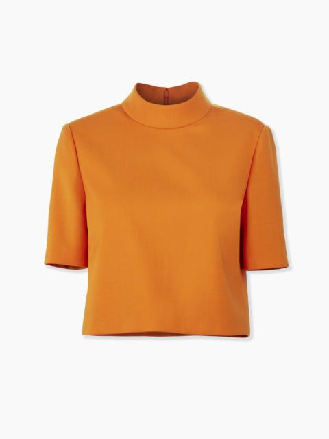 CAROLINA HERRERA Short-Sleeve Mock Neck Top