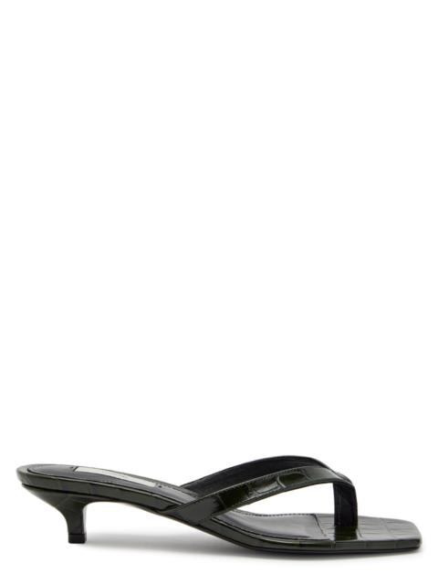 TOTEME Toteme 40 Crocodile-embossed Leather Sandals