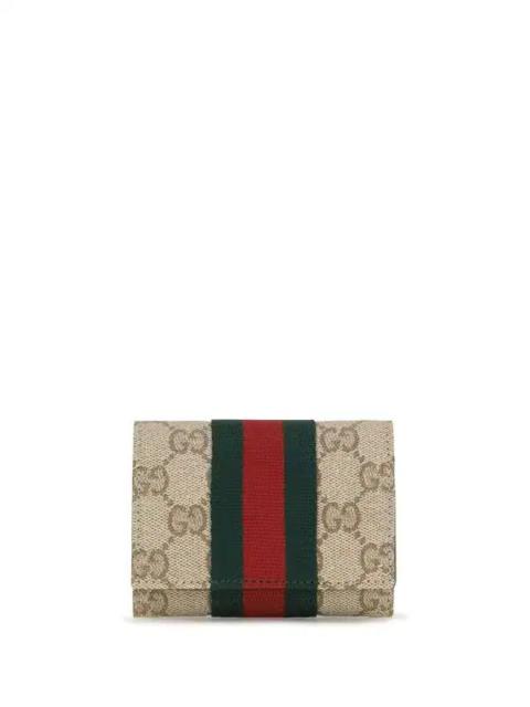 GUCCI Gucci GG Wallet with Web Detail Beige Women