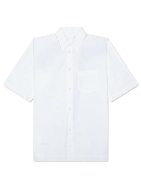 ISSEY MIYAKE STREAMLINE S/S BUTTON UP SHIRT - WHITE