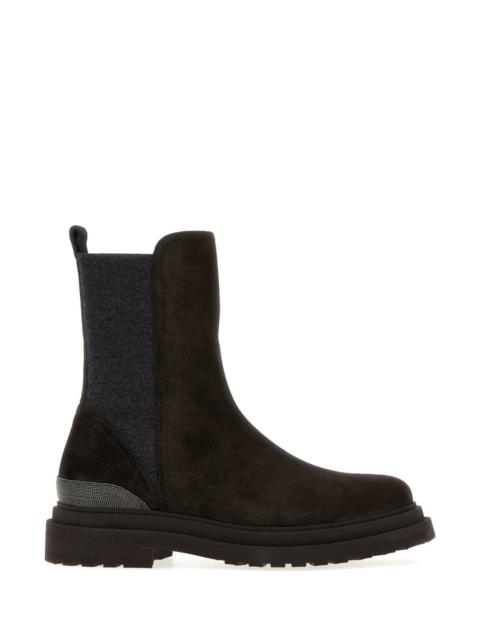 Brunello Cucinelli Brunello Cucinelli Women Dark Brown Suede Boots