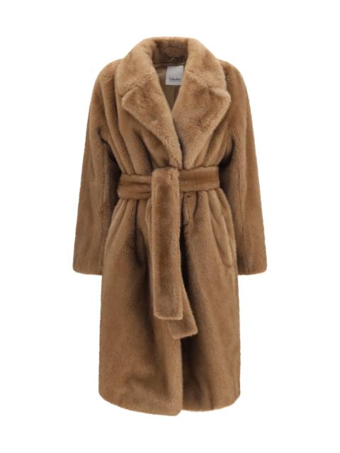 'S Max Mara 'S Maxmara Miss Faux Fur Coat Clay